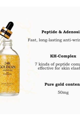 24K Goldzan Facial Serum Ampoule Pure Gold 99.9% Maison De Nature 100 ml Made in Korea.