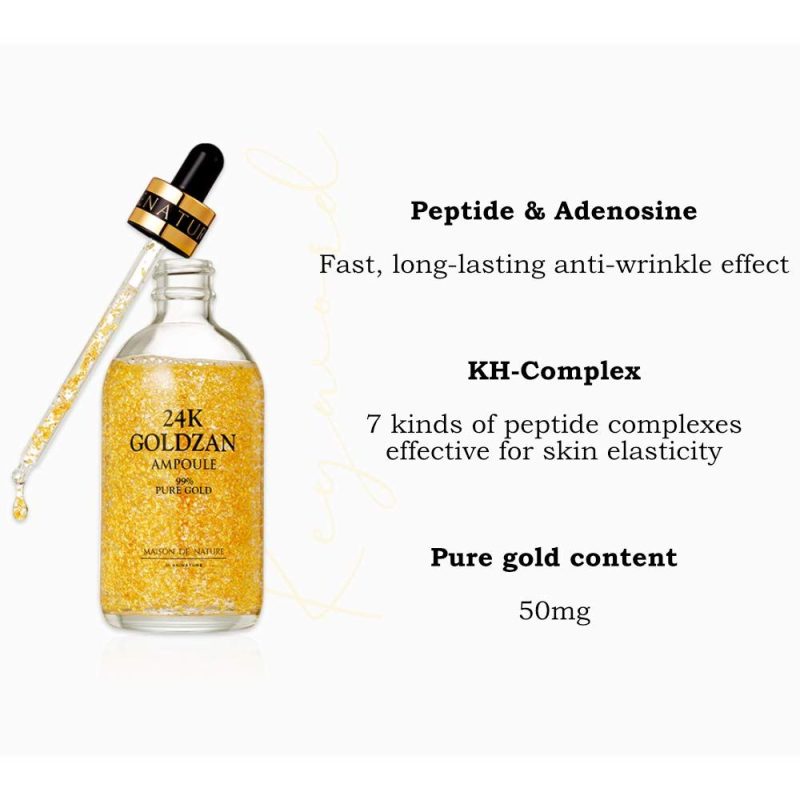 24K Goldzan Facial Serum Ampoule Pure Gold 99.9% Maison De Nature 100 ml Made in Korea. - Image 2