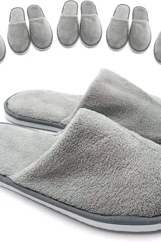 Warm Spa Slippers-Closed Toe Non Slip Disposable Hotel Slippers for Wowens Men-Thick Soft Cotton Reusable House Slippers Fit for Guests,Bathroom,Bedroom,Travel,Home,Indoor