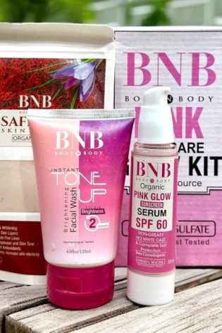 Bnb Pink Glow Kit ( Toneup Facewash + Saffron Mask + Pink Glow Sunscreen)