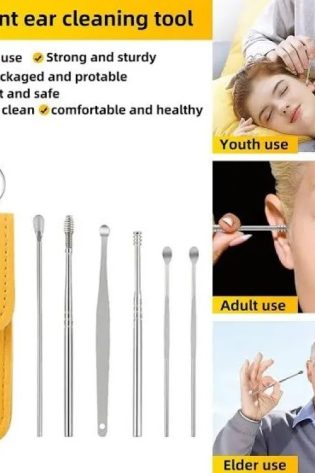 Ear Wax Cleaning Kit, 6 Pcs Ear Pick Tools, Wax Removal Kit, Ear Cleaning Tool Set, Spring Earwax Cleaner Tool for Children and Adult