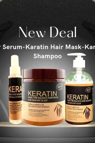 Pack Of 3 Iteams Keratin Hair Mask| Karatin Shampoo| Karatin Hair Serum