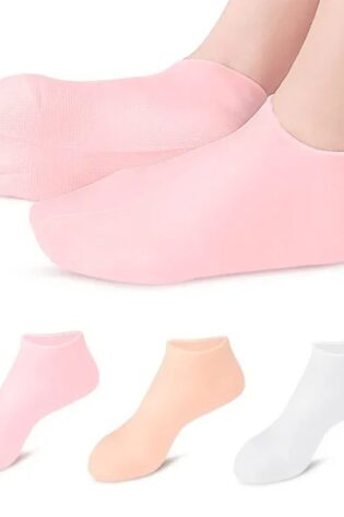 1pair Silicone Foot Care Socks Anti Cracking Moisturizing Gel Socks Cracked Dead Skin Remove Protector Pain Relief Pedicure Tool