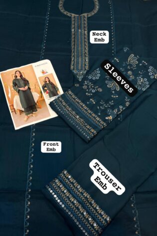 Winter Collection 2025 Fabric 2PC Shirt & Trosuer  Stuff Dhanak  •Front full embroidered Shirt •Heavy Embroidered Sleeves •Back Side & Trouser Plan  Superb Guaranteed Colors & Fabric High Quality Branded Stock